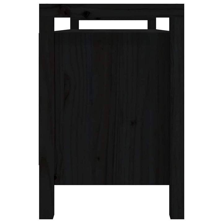 entrébænk 110x40x60 cm massivt fyrretræ sort