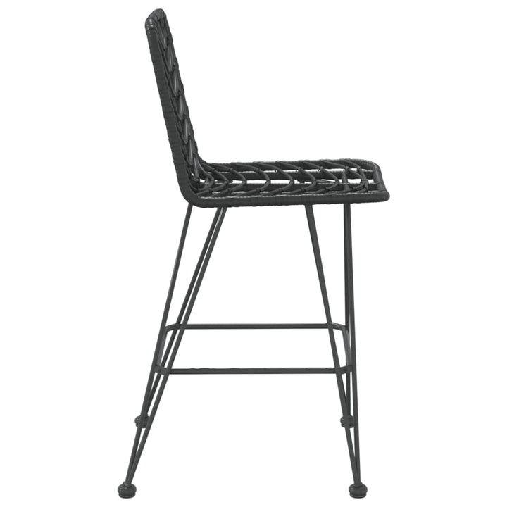 barstole 2 stk. 45x56x103,5 cm polyrattan og stål sort