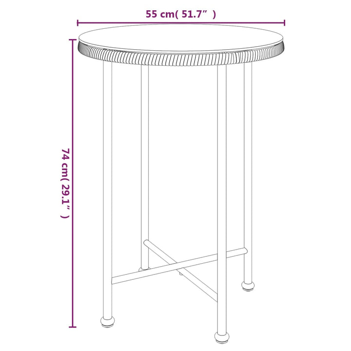 spisebord Ø55 cm hærdet glas og stål sort