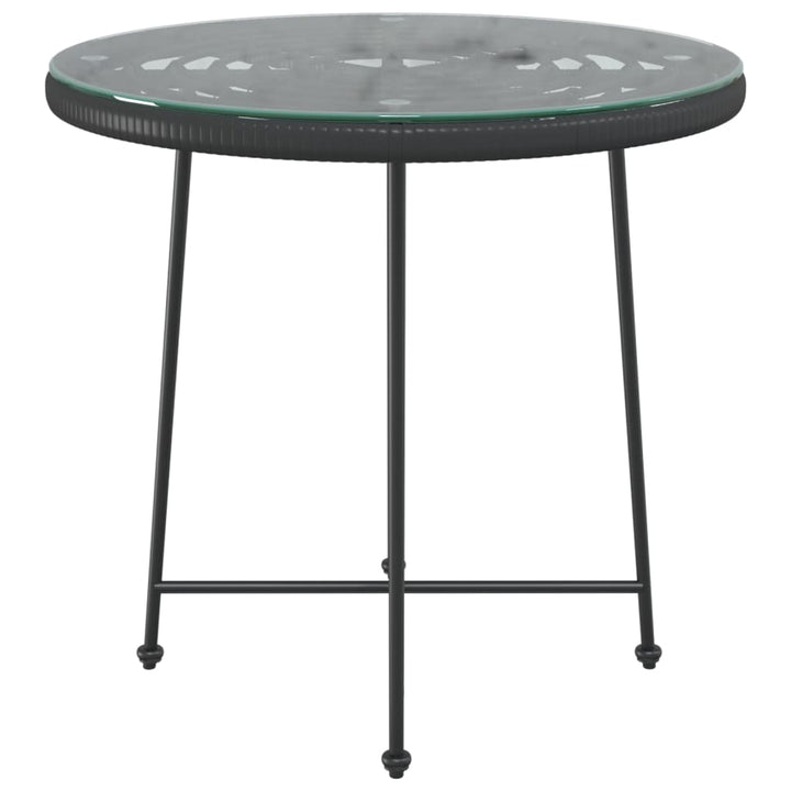 spisebord Ø80 cm hærdet glas og stål sort
