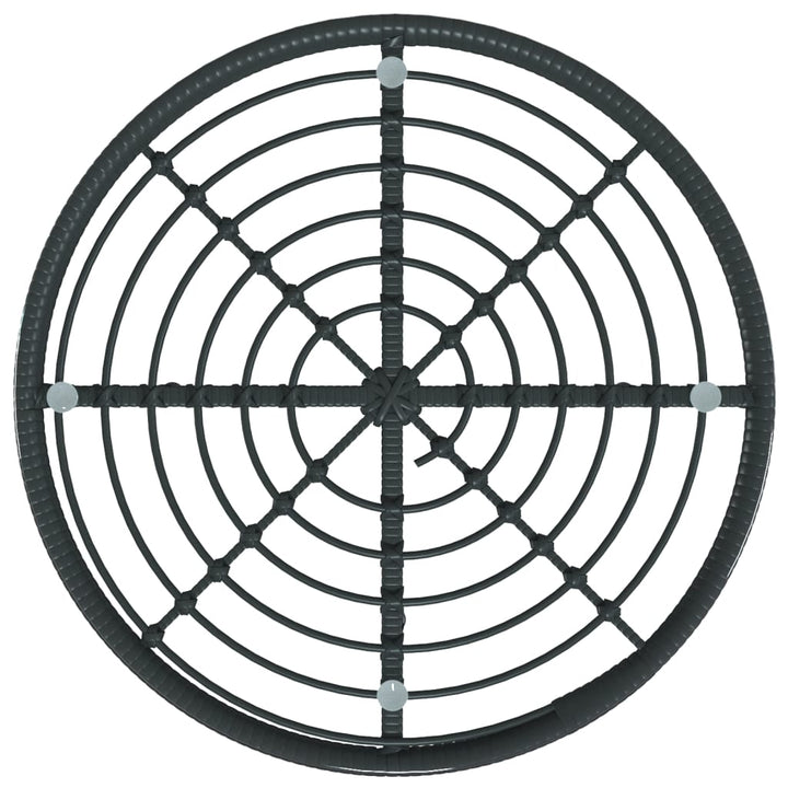 spisebord Ø80 cm hærdet glas og stål sort