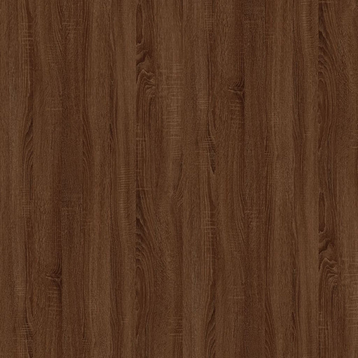 sofabord 100x50x45 cm konstrueret træ og jern brun egetræsfarve