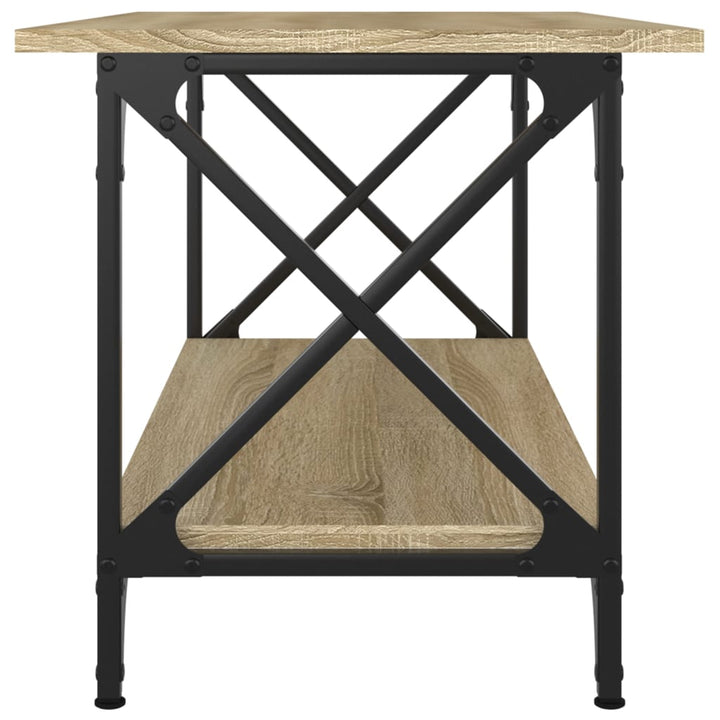 sofabord 80x45x45 cm konstrueret træ og jern sonoma-eg