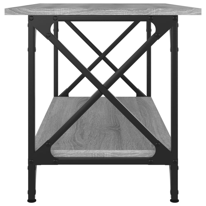 sofabord 80x45x45 cm konstrueret træ og jern grå sonoma-eg