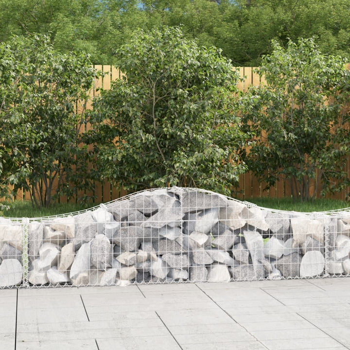 buede gabionkurve 6 stk. 200x30x40/60 cm galvaniseret jern
