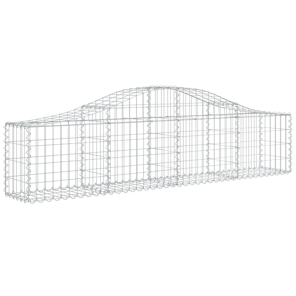 buede gabionkurve 7 stk. 200x30x40/60 cm galvaniseret jern