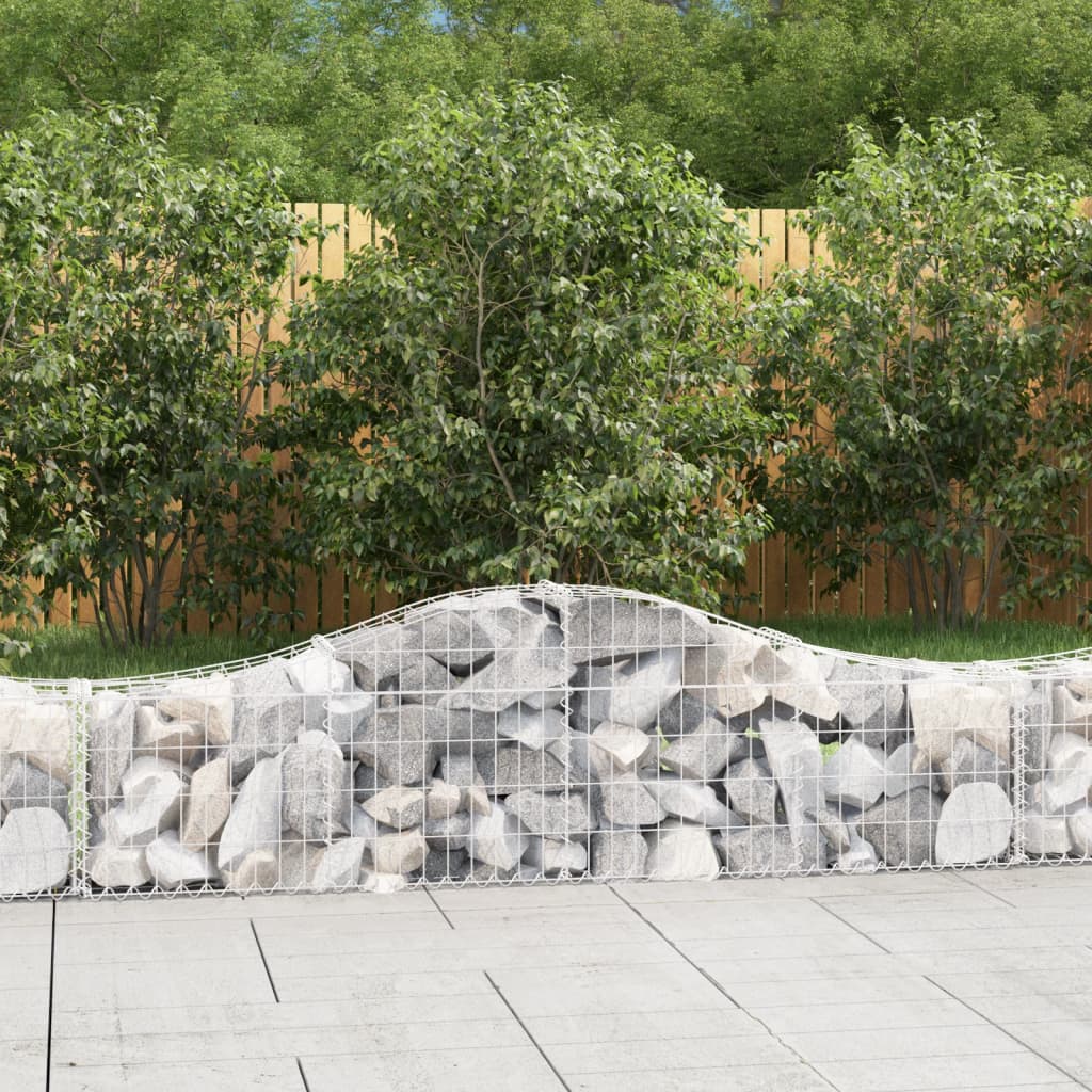buede gabionkurve 12 stk. 200x30x40/60 cm galvaniseret jern
