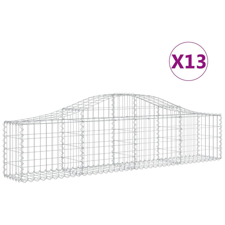 buede gabionkurve 13 stk. 200x30x40/60 cm galvaniseret jern