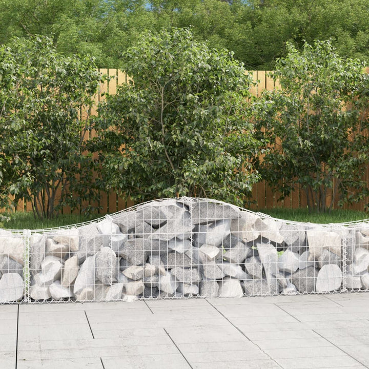 buede gabionkurve 15 stk. 200x30x40/60 cm galvaniseret jern