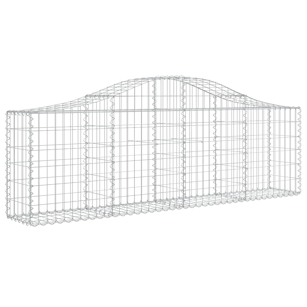 buede gabionkurve 2 stk. 200x30x60/80 cm galvaniseret jern