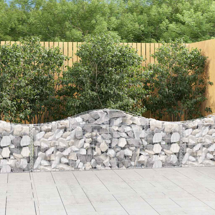 buede gabionkurve 2 stk. 200x30x60/80 cm galvaniseret jern