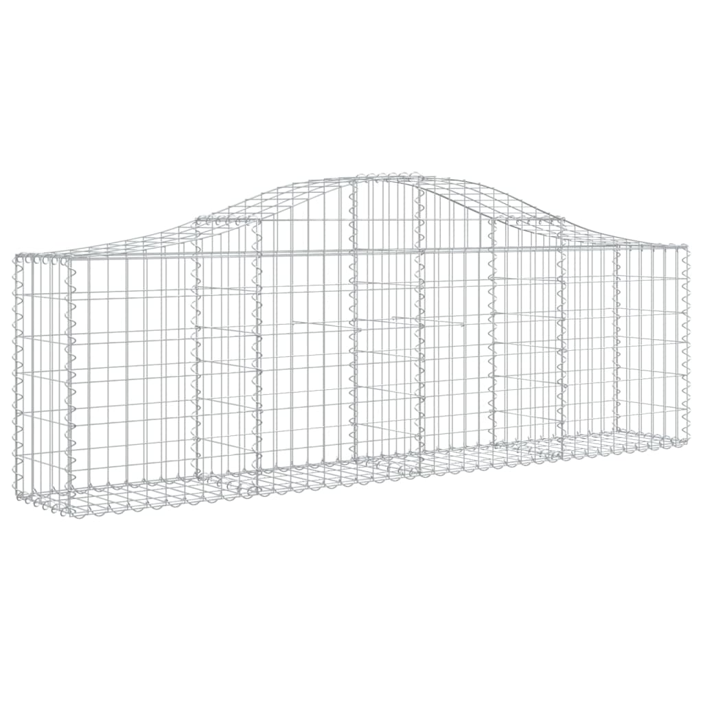 buede gabionkurve 7 stk. 200x30x60/80 cm galvaniseret jern