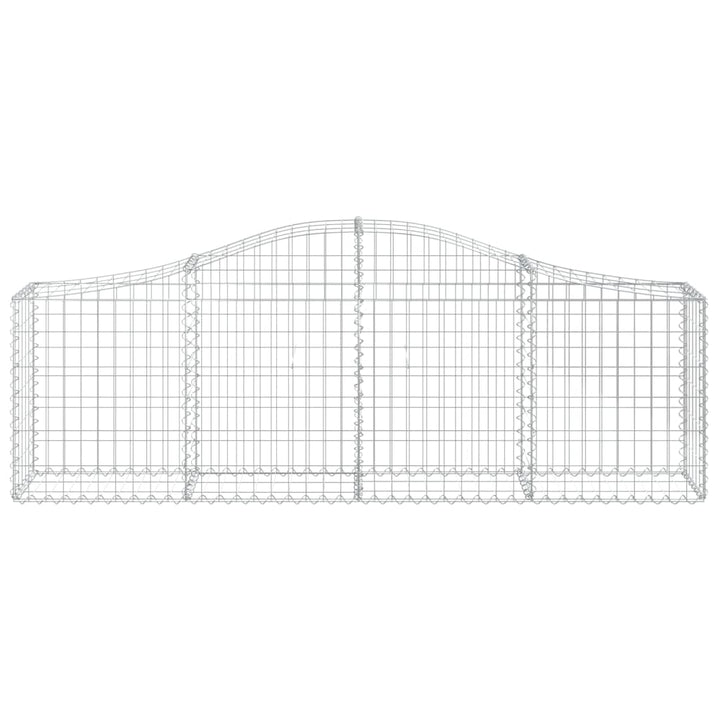 buede gabionkurve 7 stk. 200x30x60/80 cm galvaniseret jern