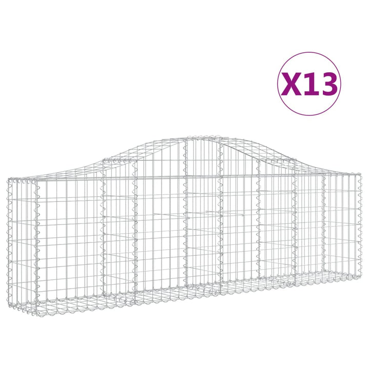 buede gabionkurve 13 stk. 200x30x60/80 cm galvaniseret jern