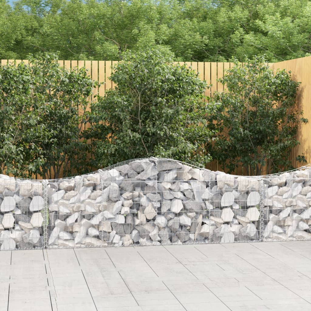 buede gabionkurve 15 stk. 200x30x60/80 cm galvaniseret jern