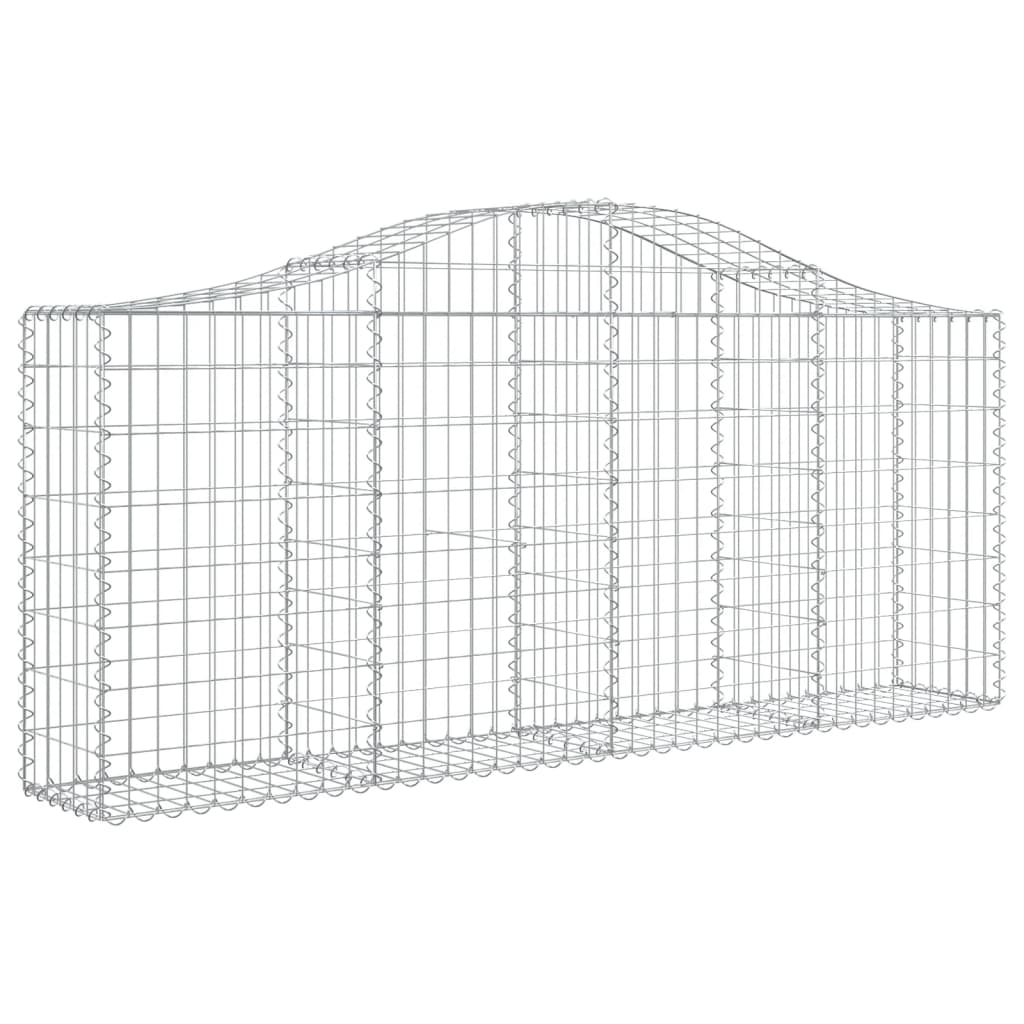 buede gabionkurve 2 stk. 200x30x80/100 cm galvaniseret jern