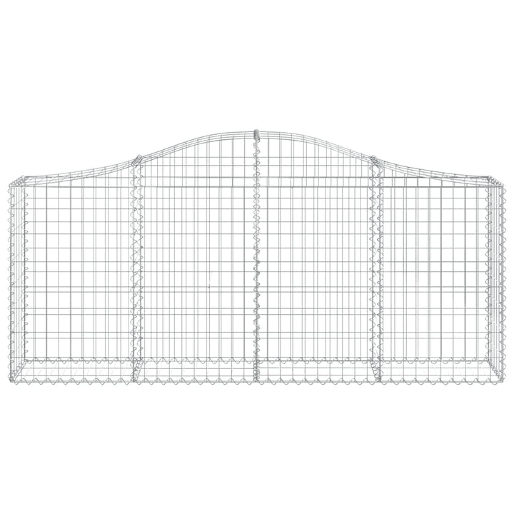 buede gabionkurve 2 stk. 200x30x80/100 cm galvaniseret jern