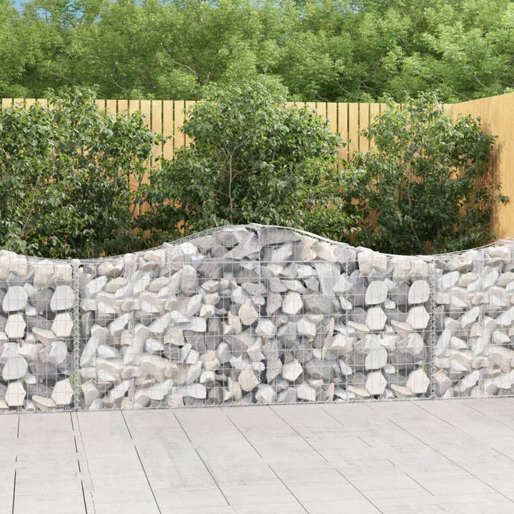 buede gabionkurve 2 stk. 200x30x80/100 cm galvaniseret jern