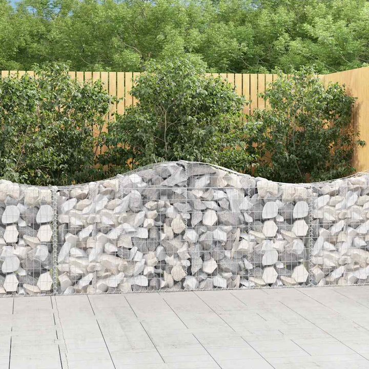 buede gabionkurve 8 stk. 200x30x80/100 cm galvaniseret jern