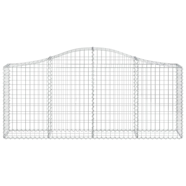 buede gabionkurve 14 stk. 200x30x80/100 cm galvaniseret jern