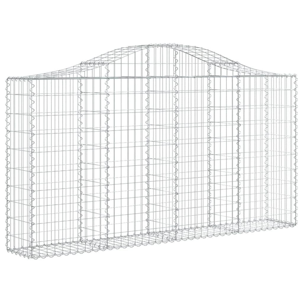 buede gabionkurve 2 stk. 200x30x100/120 cm galvaniseret jern
