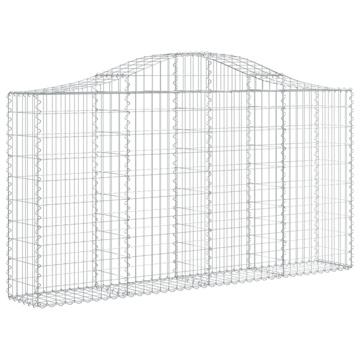 buede gabionkurve 2 stk. 200x30x100/120 cm galvaniseret jern
