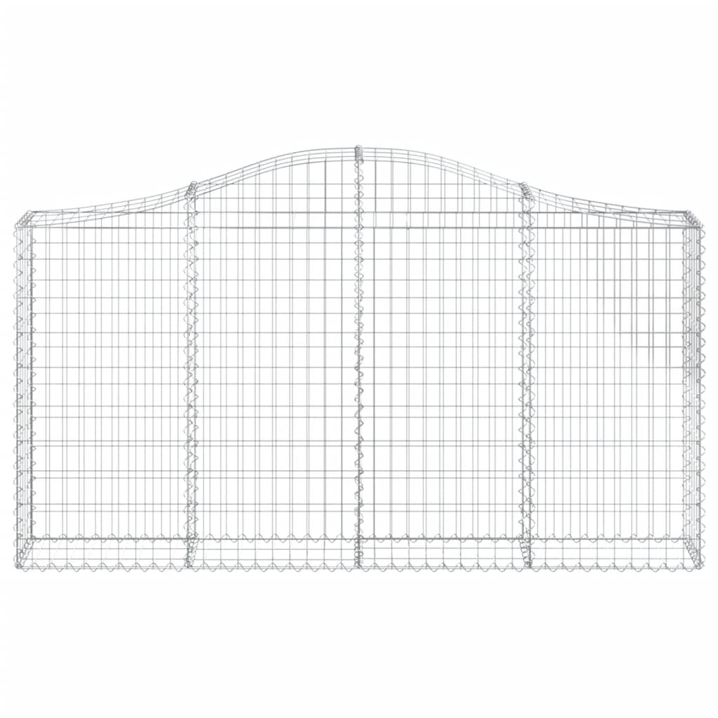 buede gabionkurve 2 stk. 200x30x100/120 cm galvaniseret jern