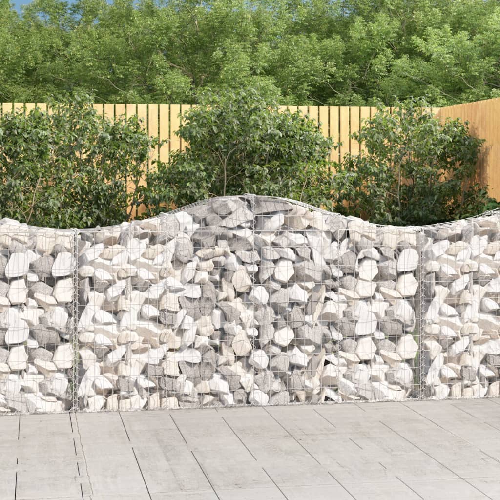 buede gabionkurve 2 stk. 200x30x100/120 cm galvaniseret jern