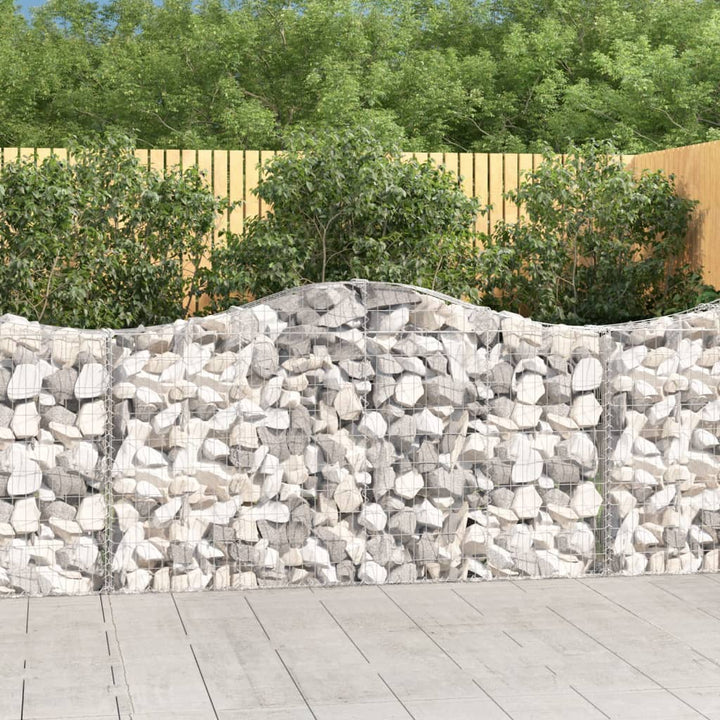 buede gabionkurve 2 stk. 200x30x100/120 cm galvaniseret jern