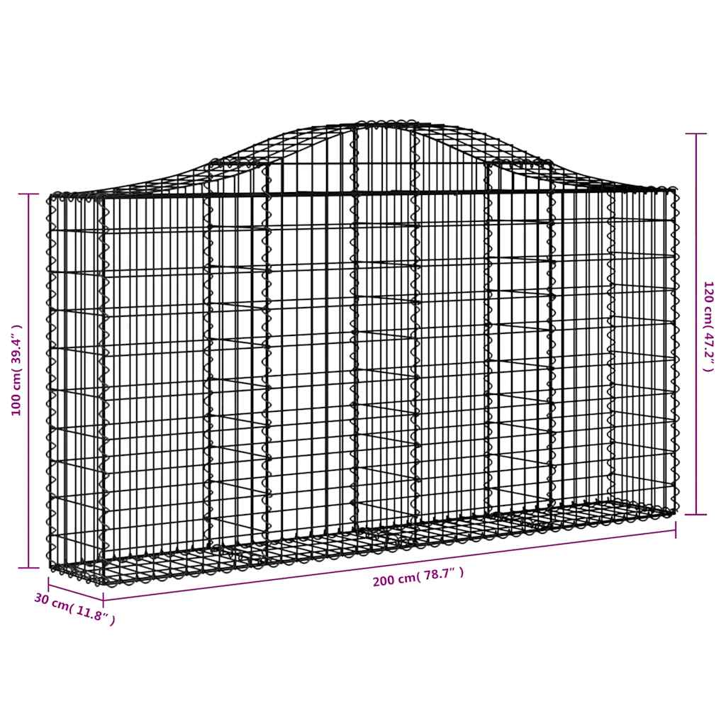 buede gabionkurve 18 stk. 200x30x100/120 cm galvaniseret jern