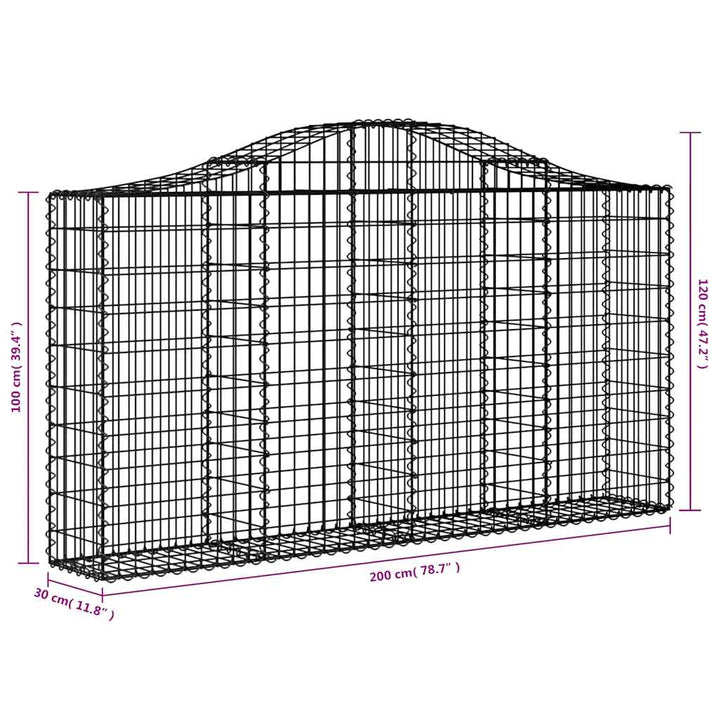 buede gabionkurve 18 stk. 200x30x100/120 cm galvaniseret jern