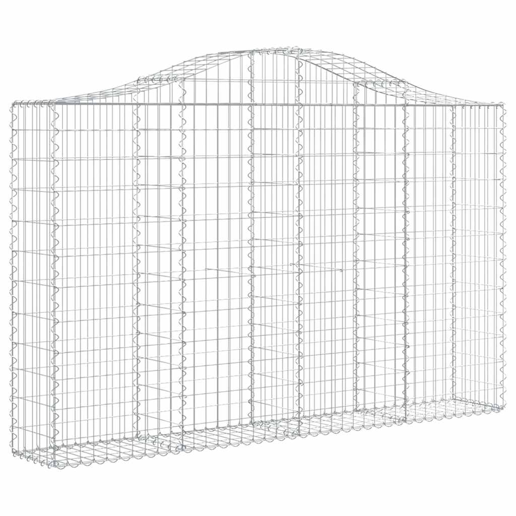 buede gabionkurve 2 stk. 200x30x120/140 cm galvaniseret jern