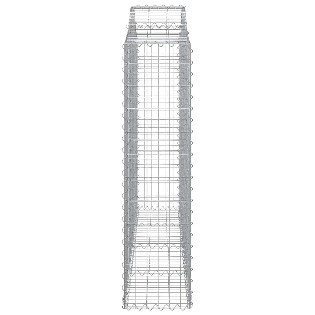 buede gabionkurve 2 stk. 200x30x120/140 cm galvaniseret jern