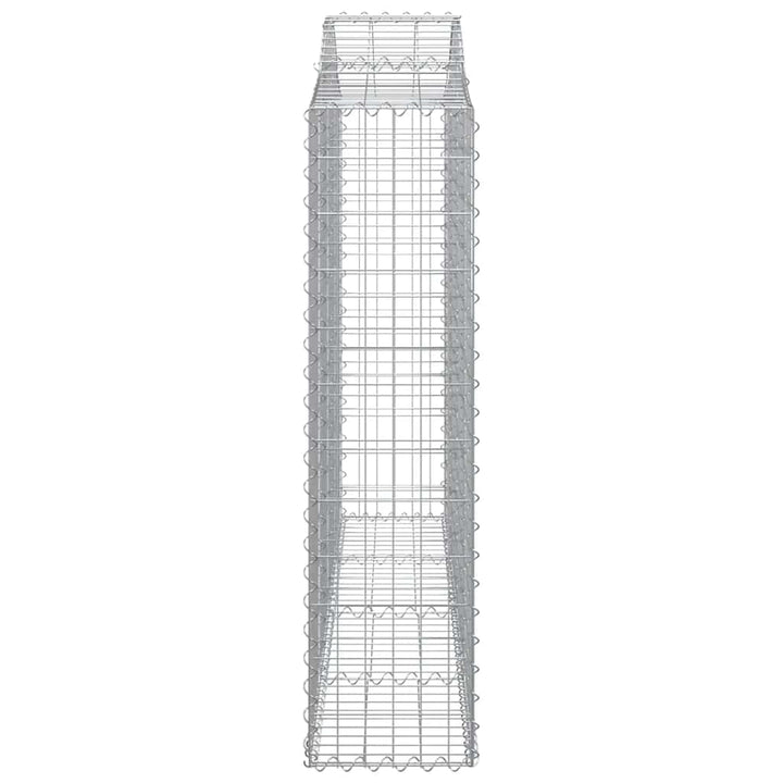 buede gabionkurve 2 stk. 200x30x120/140 cm galvaniseret jern