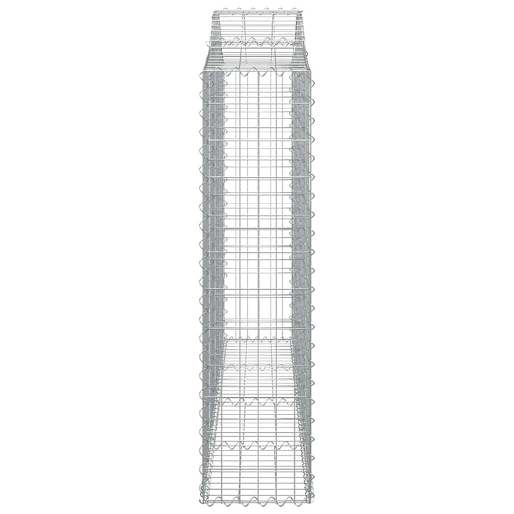buede gabionkurve 3 stk. 200x30x120/140 cm galvaniseret jern