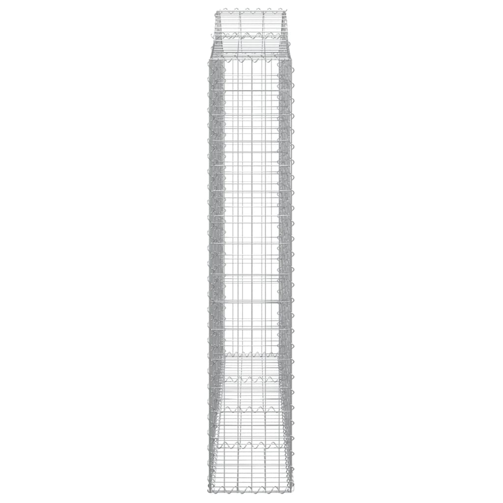 buede gabionkurve 2 stk. 200x30x160/180 cm galvaniseret jern