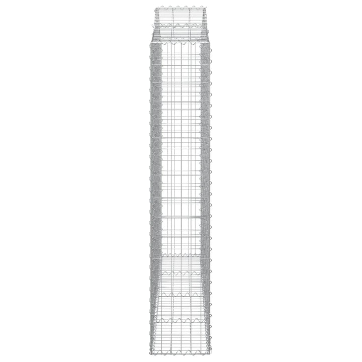 buede gabionkurve 2 stk. 200x30x160/180 cm galvaniseret jern