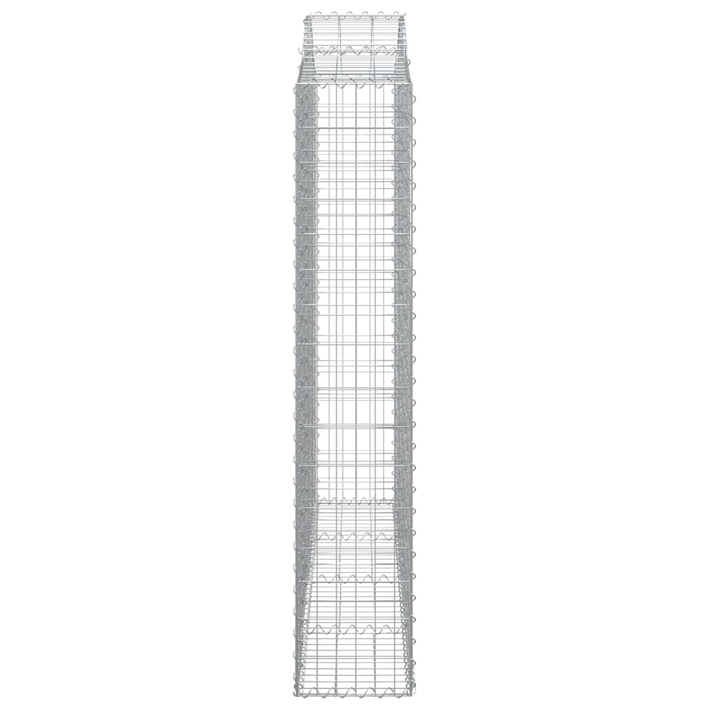 buede gabionkurve 3 stk. 200x30x160/180 cm galvaniseret jern