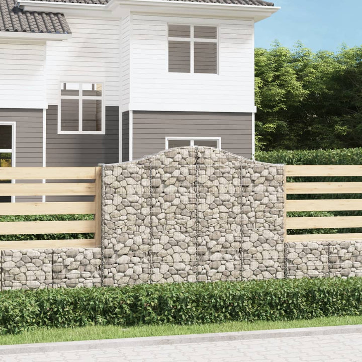 buede gabionkurve 3 stk. 200x30x160/180 cm galvaniseret jern
