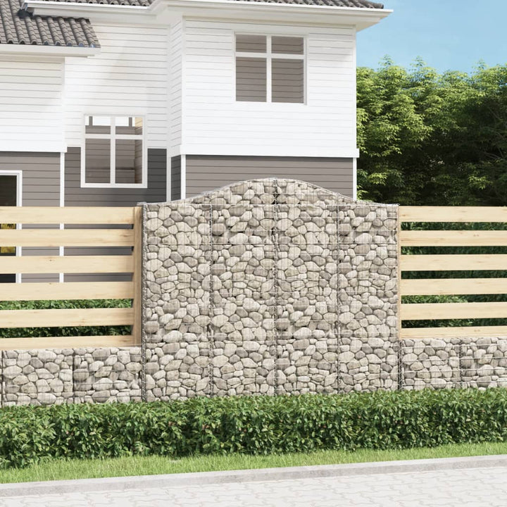 buede gabionkurve 5 stk. 200x30x180/200 cm galvaniseret jern