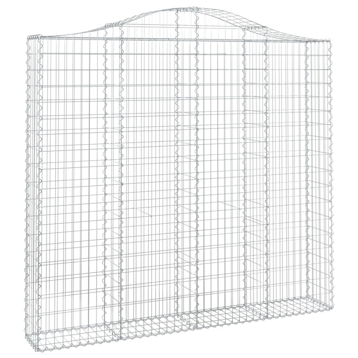 buede gabionkurve 6 stk. 200x30x180/200 cm galvaniseret jern