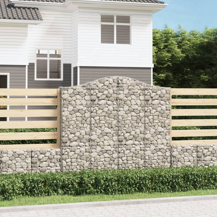 buede gabionkurve 6 stk. 200x30x180/200 cm galvaniseret jern