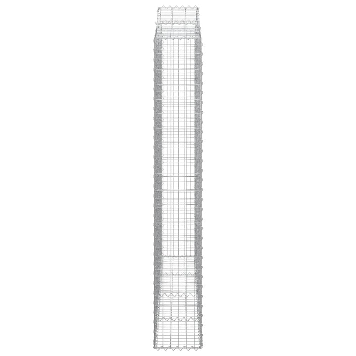 buede gabionkurve 2 stk. 200x30x200/220 cm galvaniseret jern