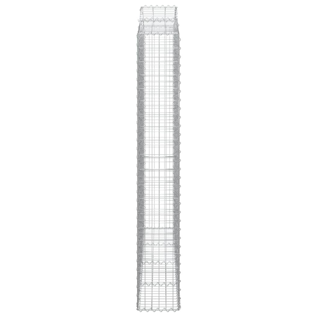 buede gabionkurve 3 stk. 200x30x200/220 cm galvaniseret jern