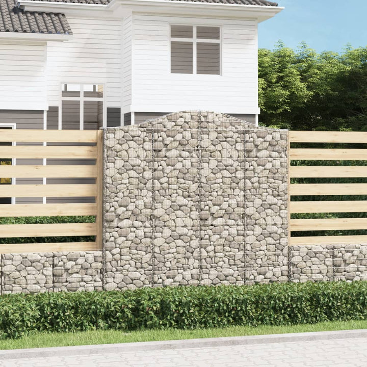 buede gabionkurve 3 stk. 200x30x200/220 cm galvaniseret jern