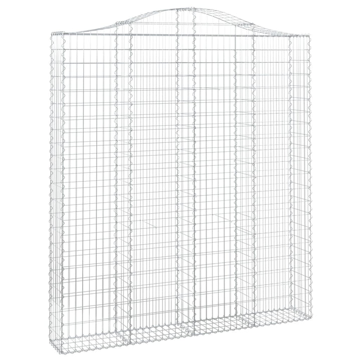 buede gabionkurve 2 stk. 200x30x220/240 cm galvaniseret jern