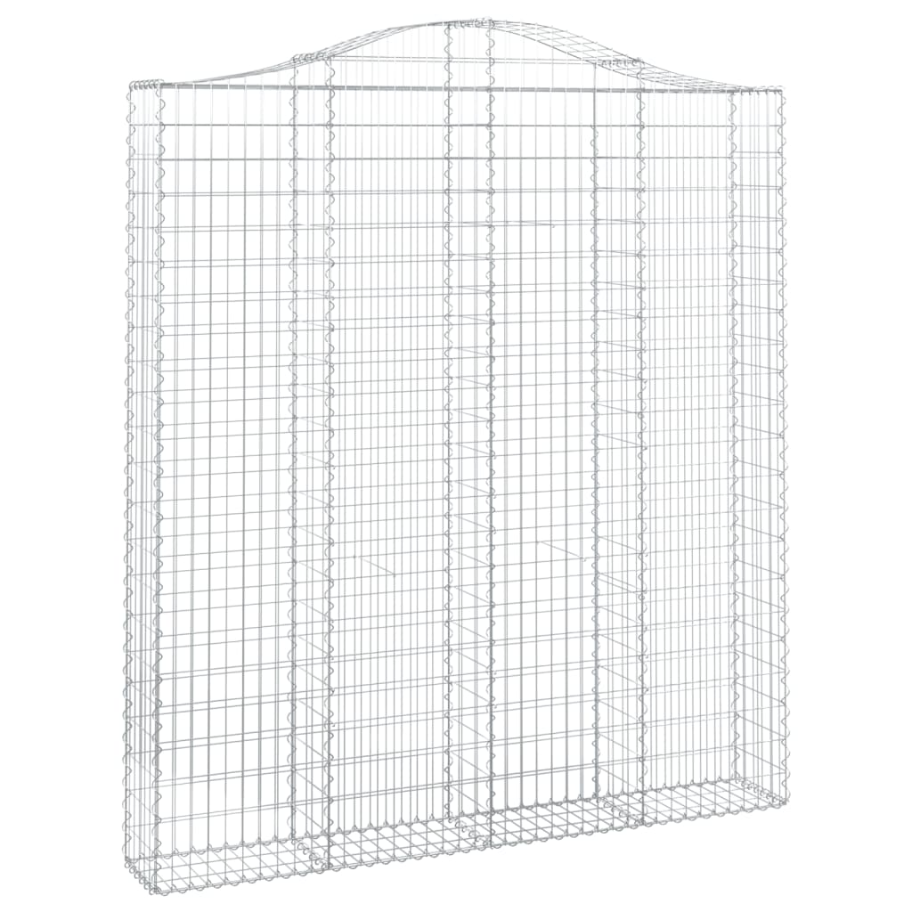 buede gabionkurve 3 stk. 200x30x220/240 cm galvaniseret jern