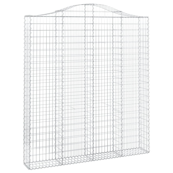 buede gabionkurve 3 stk. 200x30x220/240 cm galvaniseret jern