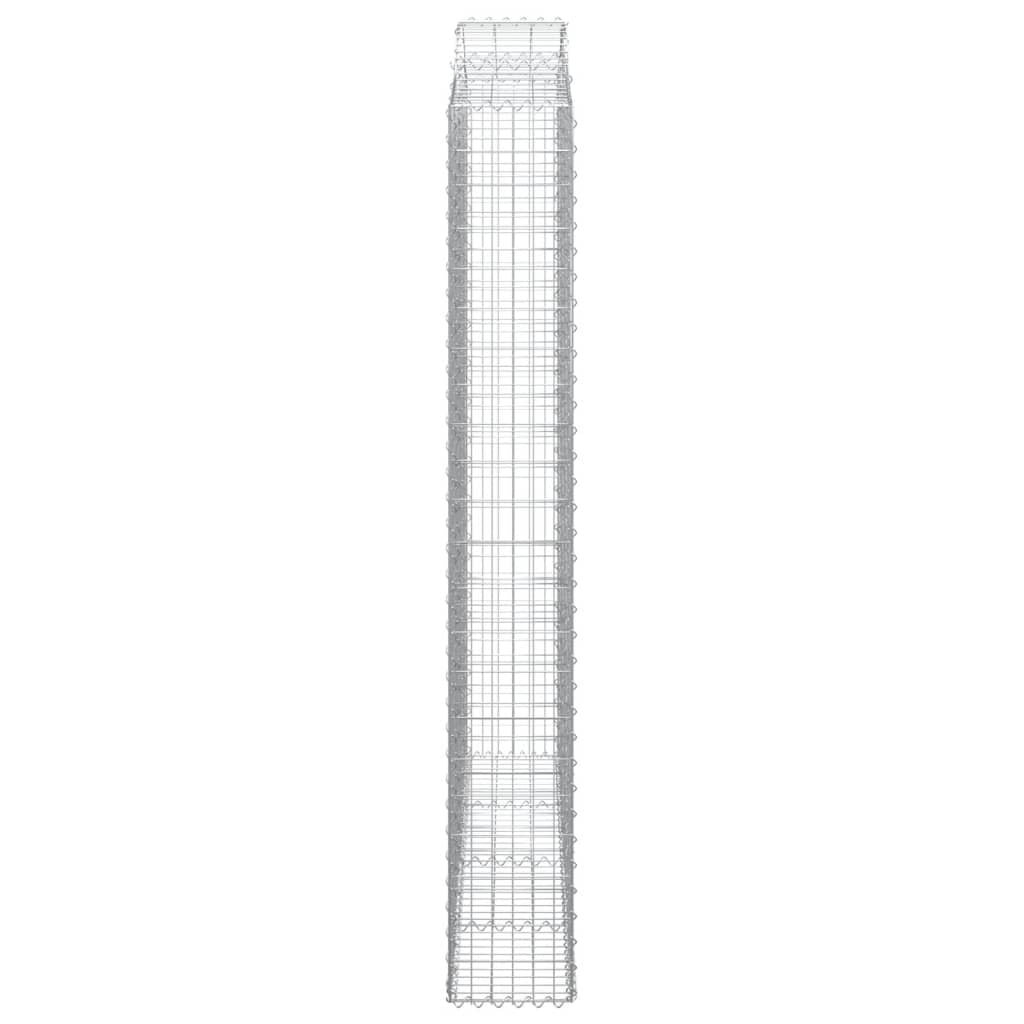 buede gabionkurve 3 stk. 200x30x220/240 cm galvaniseret jern