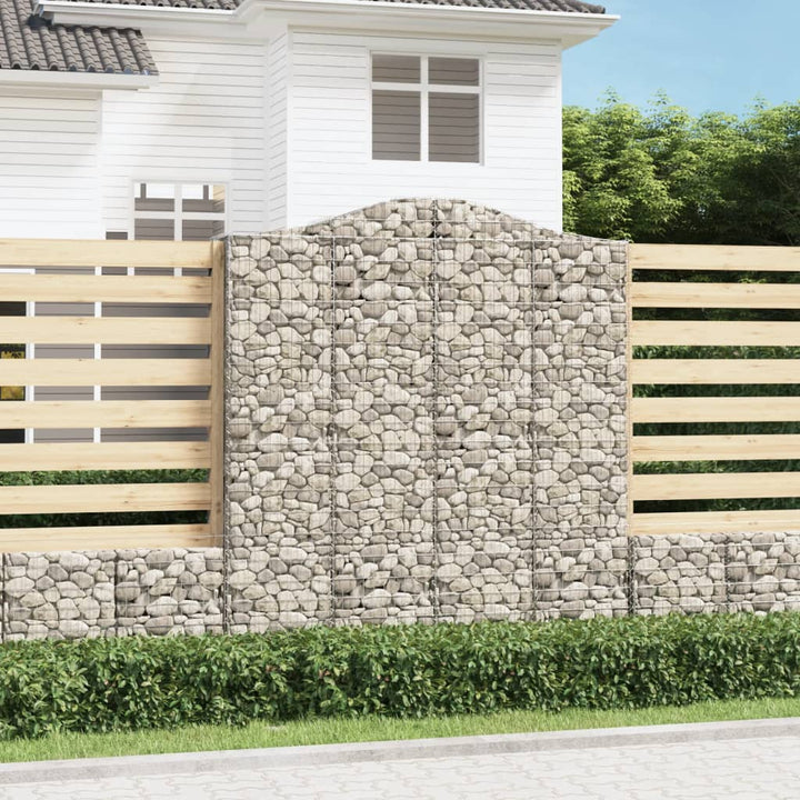 buede gabionkurve 3 stk. 200x30x220/240 cm galvaniseret jern